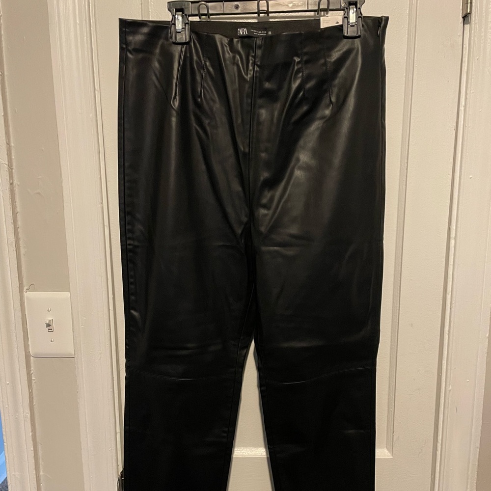 Zara High Rise Faux Leather Leggings